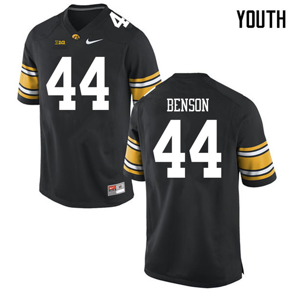 Youth #44 Seth Benson Iowa Hawkeyes College Football Jerseys Sale-Black